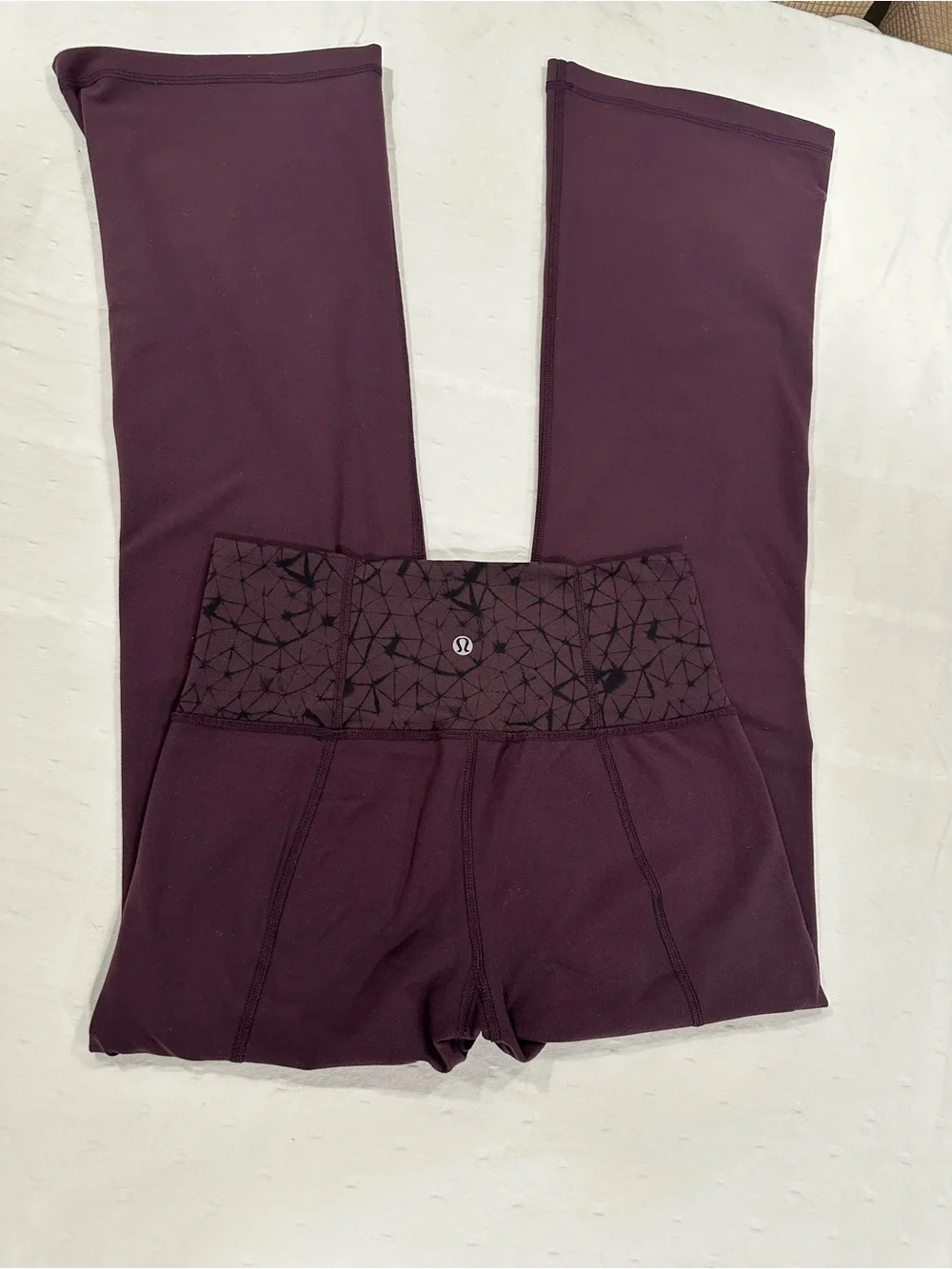 Lululemon Groove Pant II Roll Down Flare Yoga Pants Black Cherry Size 6 39